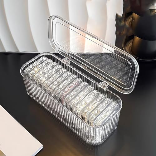 1 Pack Acrylic Bracelet Jewelry Storage Box with 12 Portable Anti Tarnish Organizers for Earrings/ring/necklace (Clear)