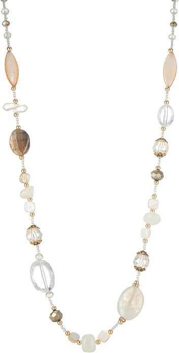 FULU AUTUMN Long Necklaces for Women Trendy Long Chunky Beaded Necklace Boho Fashion Costume Jewelry Mothers Day Gifts for Her