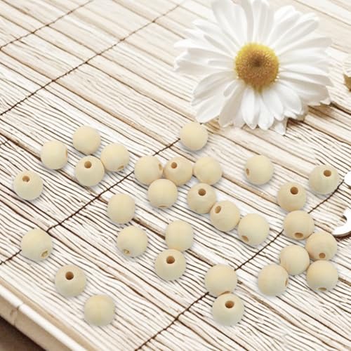 200Pcs Natural Wood Beads, 15mm Small Round Wooden Balls, Unfinished Wooden Beads for Crafts, DIY Jewelry, Dream Catchers - size: 15mm