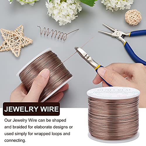 BENECREAT 754FT Matte Jewelry Craft Wire 20 Gauge Tarnish Resistant Aluminum Wire for Beading Necklace Jewelry Making, Coconut Brown - color: Coconut Brown