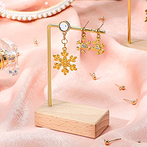 180 Pieces Ball Post Earring Stud with 200 Pieces Butterfly Back Earrings with Loop for DIY Jewelry Making Findings, 4 mm 5 mm 6 mm(Gold) - color: Gold