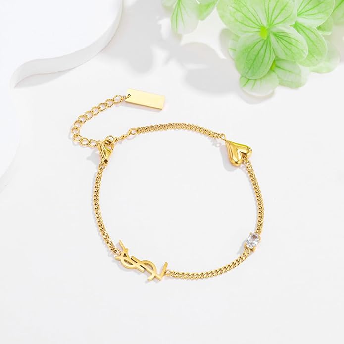 Luxury Gold bracelet for Women,18K monogram Exquisite monogram interwoven Charm Bracelet for Women Gold Jewelry Gifts