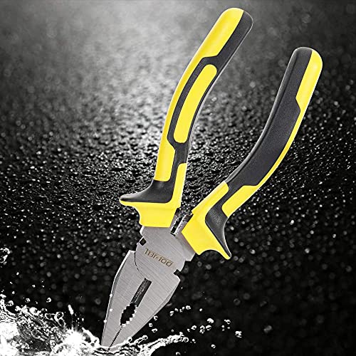 DOWELL Lineman's Pliers - 8 Inch Combination Pliers with Cutter, Nickel Chromium Steel Construction, Professional Handle - size: 8" Lineman's Pliers