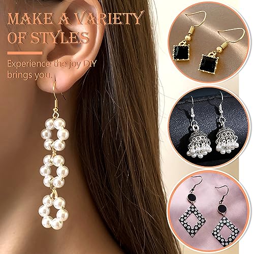 TOAOB 150pcs 5 Colors Earring Hooks Kit Hypoallergenic Ear Wires and 1000pcs Jump Rings 200pcs Earring Backs for Earrings Making Jewelry Making Findings - color: Gold/Silver/Gray/K gold/Platinum