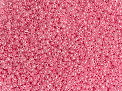 Large Czech Glass Seed Beads Size:6/0 40 gr / 1.4 oz… (Light Pink) - color: Light Pink