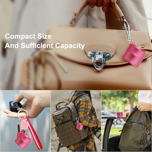 Mini Travel Ring Holder Keychain, Portable Jewelry Holder Keychain with Protective Sponge, Small Necklace Earrings Case for Gym Sports Bag Purse - color: 1-Tier Light Pink