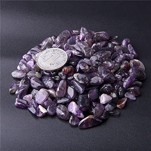 Natural 500 pcs Amethyst No Hole Undrilled Irregular Chip Gemstone Beads Rock Gravel Crystal Tumble Minerals Gravel Specimen Energy Decorative Stone Fish Tank Stone - color: Amethyst