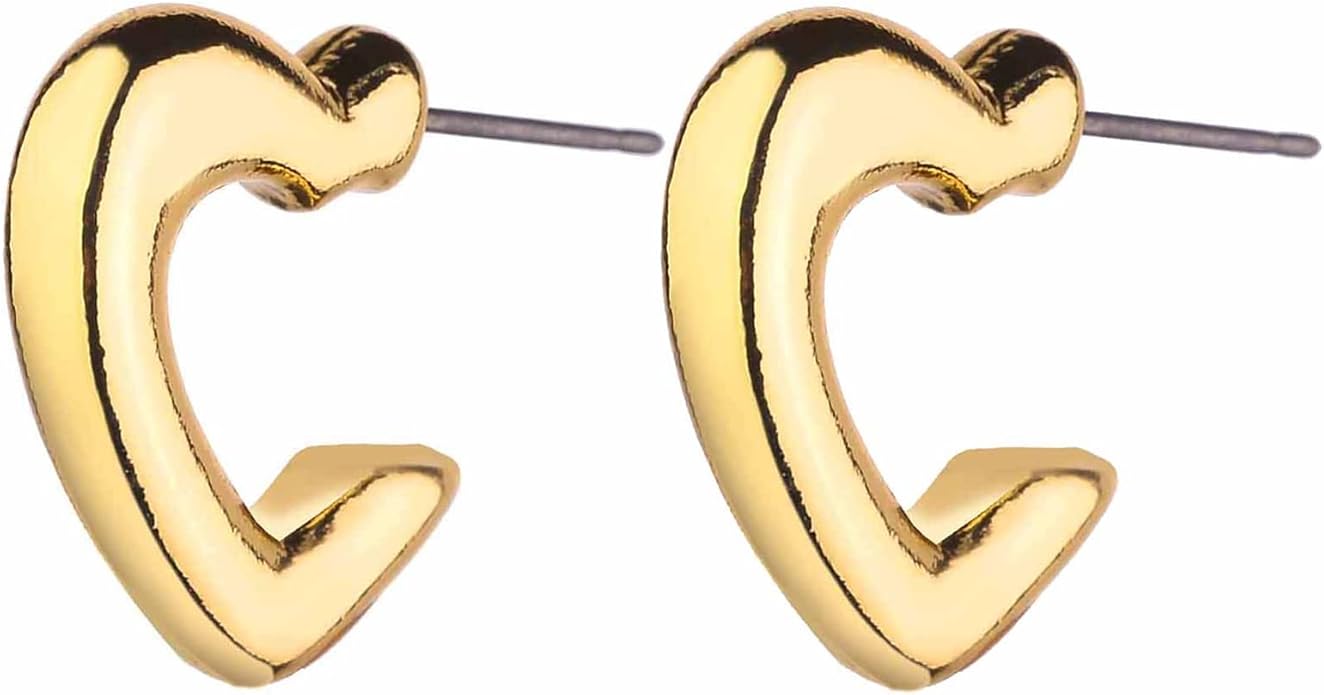 Wgoud Chunky Hoop Earrings Set 14K Gold Plated Hoop Earrings for Women Hypoallergenic, Thick Twisted Huggie Hoops Earring Set