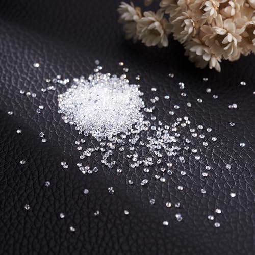 Fashewelry 1000Pcs Crystal Clear Cubic Zirconia Faceted Rhinestone Cabochons 1mm Mini Pointed Back Diamante Gems Beads No Hole for Nail Art Craft Replacing Jewelry - color: Clear, size: 1mm-zirconia