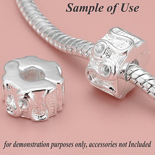 RUBYCA 5pcs 6.3" White Silver Plated Clasp European Snake Chain Charm Bracelet fit Charm Beads DIY - color: White Silver, size: 16 CM