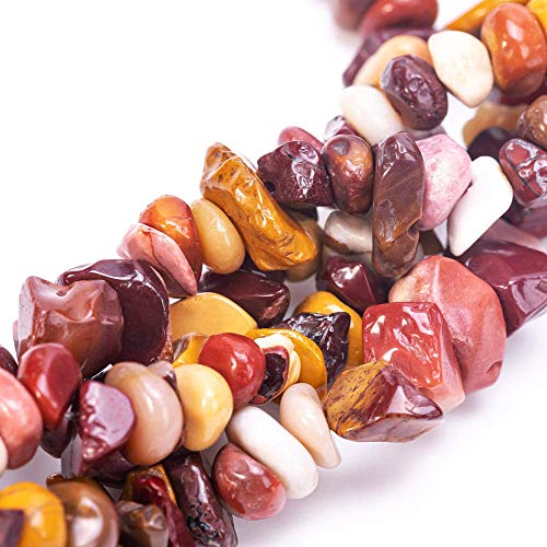 Genuine Mookaite Chip Beads 5-8mm Irregular Shaped Tumbled Chips Stone Crystal Loose Bead for Jewelry Making 1 Strand 32" - color: Mookaite