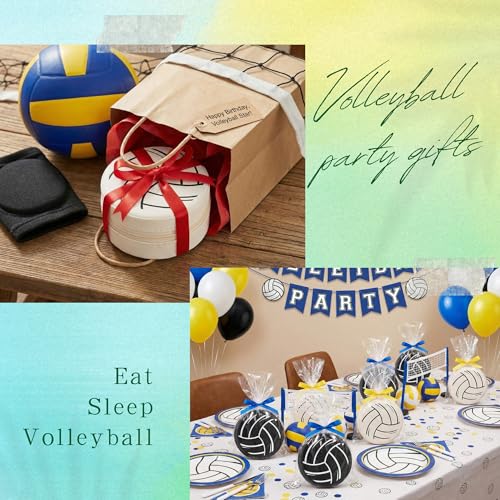 12-Pack White Black Volleyball Travel Jewelry Case Round Volleyball Stuff Portable Jewelry Organizer Storage Case for Team Athletes & Sports Enthusiasts Christmas Events & Milestones - style: B&W Mixed Volleyball
