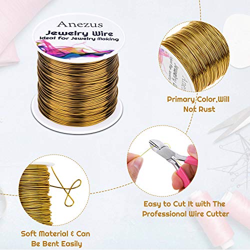 anezus 20 Gauge Jewelry Wire, 28 Yards Craft Wire Tarnish Resistant Copper Beading Wire for Jewelry Making Supplies and Crafting(Antique Bronze) - color: Antique Bronze