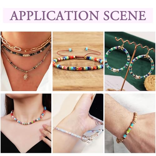 Craftdady 200 pcs 10 Color 4mm Natural Stone Heishi Beads for Jewelry Making: Disk, Round Jasper Beads - color: 10 Colors, 4mm