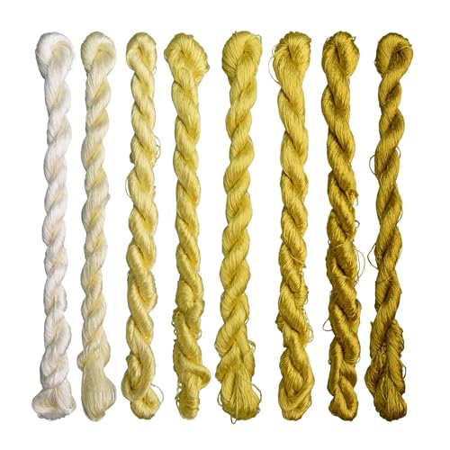 Natural 100% Silk Thread, Handmade Embroidery Thread Silk Floss 8 Colors 110m Each (63) - color: 63