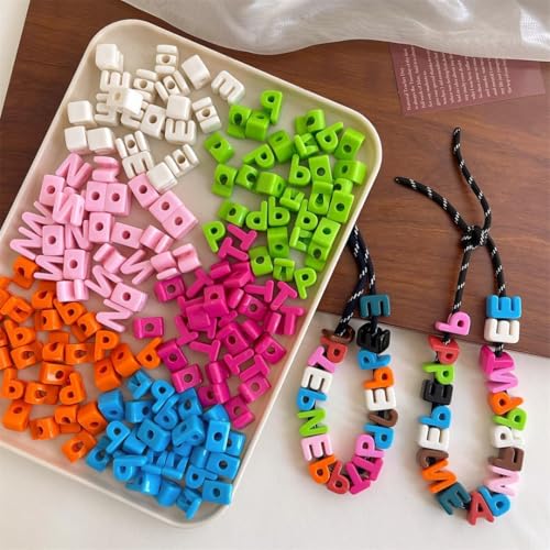 26 Large 6mm Hole Letter Beads, 20mm Beads A to Z,for DIY Jewelry Making Kit Friendship Bracelet Key Chain and Educators to Learn Letters (26 A to Z White) - color: 26 A to Z White