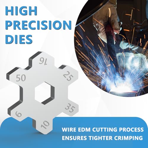 Newdeli Battery Cable Lug Crimper Tool Professional Battery Terminal Crimper 10-1/0 AWG Quick Change Cable Lug Crimping Tool for Battery Cable Ends Lugs - style: Battery Cable Crimper Pro