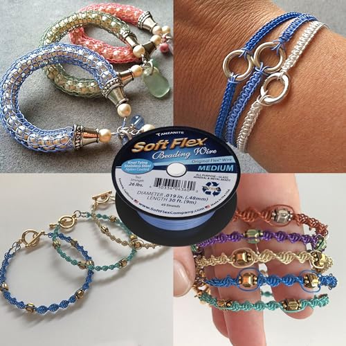 Soft Flex 49 Strand Beading Wire - Medium 0.19 Diameter - 100 Feet Nylon Design Wire - style: Tanzanite