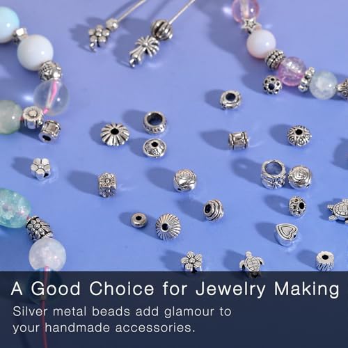 stino Paired Silver Metal Spacer Beads for Jewelry Making, Bracelet Earrings Necklace Findings & Supplies 512 (Paired (106pcs)) - color: Paired (106pcs)