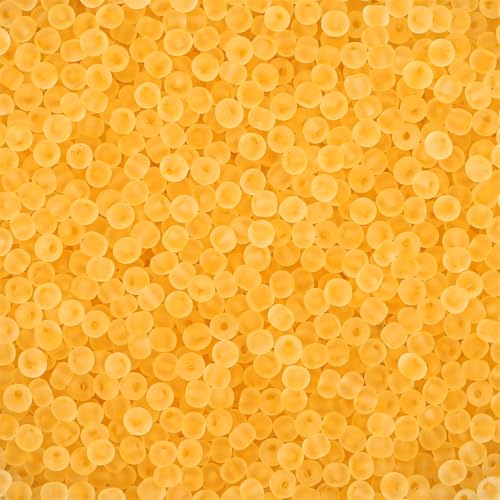 4mm Frosted Glass Seed Beads for Jewelry Making, 1000pcs Tiny Glass Bead Matte Pony Loose Spacer Beads for Beading, Friendship Bracelet, Pendants, Necklaces, DIY Crafting, Gold Yellow - color: Gold Yellow
