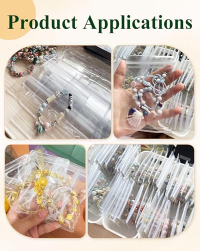 50Pcs Anti Tarnish Jewelry Bags Clear Pvc Jewelry Storage Pouches with Zipper Plastic Packing for Earrings (Pvc Bracelet Bags Large 5.12x5.12 in) - color: 50Pcs Pvc Bracelet Bags Large 5.12x5.12 in