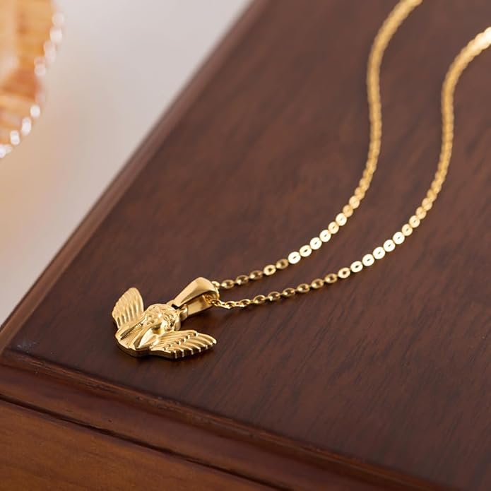 IBARA Women Gold Dianty Necklace Sun Crescent Moon Star Evil Eye Lock Lovely Heart Flower Butterfly Pearl Pendant Coin Necklaces 18K Gold CZ Diamond Filled Chain Boho Beach Simple Handmade Jewelry