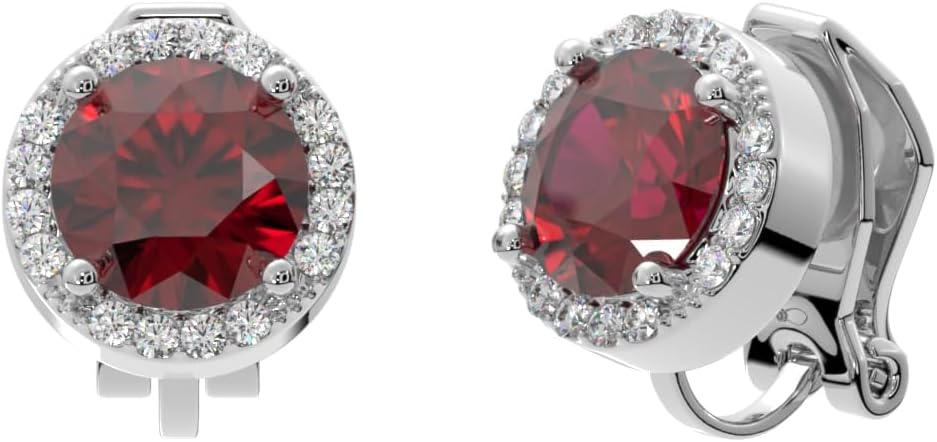 Aloha Earrings Round Halo Crystal Clip On Stud Earrings