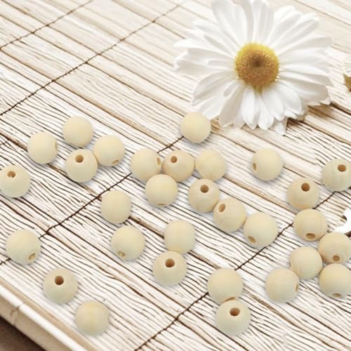 100Pcs Natural Wood Beads, 20mm Small Round Wooden Balls, 3/4Inch Unfinished Wooden Beads for Crafts, DIY Jewelry, Dream Catchers - size: 20mm