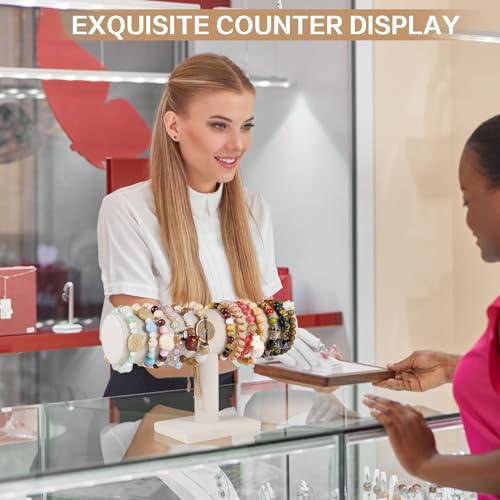 T-Bar Bracelet Display Stand for Selling, Jewelry Storage, Bracelet Holder Stand, Bangle, Jewelry Business Supplies, Watch holder for Women & Men, (Beige Velvet) - color: Beige Velvet