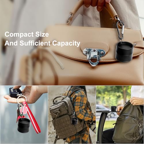Mini Travel Ring Holder Keychain, Portable Jewelry Holder Keychain with Protective Sponge, Small Necklace Earrings Case for Gym Sports Bag Purse - color: 1-Tier Black