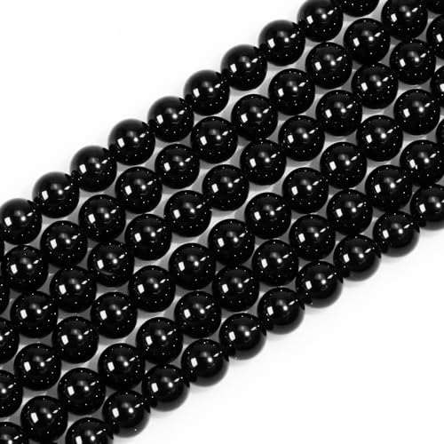 Natural Gemstone Round Loose Beads for Jewelry Making DIY Crystal Energy Healing 1 Strand 15" (Black Tourmaline, 4mm (15"/Strand)) - color: Black Tourmaline, size: 4mm (15"/Strand)