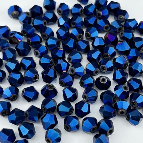 600pcs 3mm Bicone Crystal Glass Beads Faceted Bicone Crystal Beads Bulk Glass Spacer Beads for Bracelets Necklace Pendants Earrings DIY Jewelry Craft Making(Blue Light) - color: Blue Light, size: 3mm
