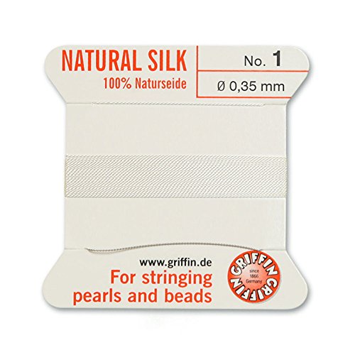 Griffin Bead Cord 100% Natural Silk White #1