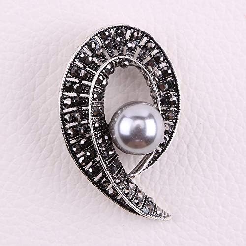 Brooch Pins for Women Girls Fashion Flower Crystal Rhinestone Pearl Jewelry