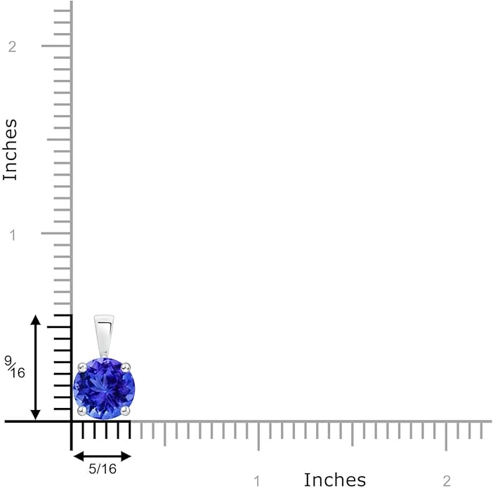 Angara Natural Tanzanite Solitaire Pendant for Women | Round Tanzanite Solitaire Pendant Necklace in 14K Solid Gold/Silver/Platinum With 18" Chain | December Birthday, Gemstone Jewelry Gift