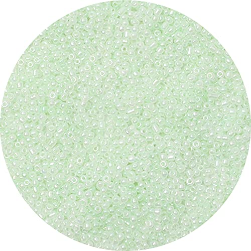 10000pcs 2mm 12/0 Glass Seed Beads - White, Green - Round - Craft Bead - DIY Jewelry Making - color: Green White, size: 2mm