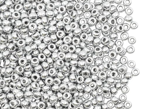 1.76oz (50g) Rocailles Preciosa Seed Beads 11/0, Silver Matte 01700