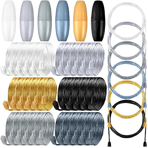 30 Sets Replacement Necklace Cords with Breakaway Clasps DIY Nylon Lanyard Necklace Cord and Plastic Clasp Buckle Breakaway Safety for Pendant(Vivid Colors) - color: Vivid Colors
