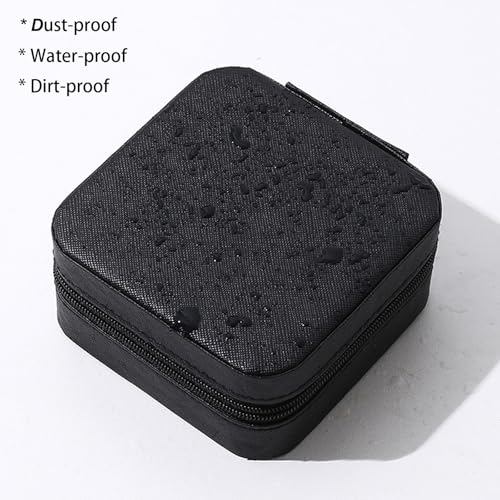 Travel Jewelry Case 2 Pack Mini Travel jewelry Box Portable Organizer Women Girls Gift Box for Rings Earrings Necklaces Bracelets - color: Black