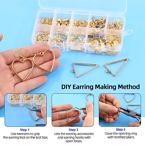 Glarks 951Pcs Making Supplies Kit with Jewelry Tools, Includes Pliers, Jewelry Wires, Jewelry Findings for Jewelry Making and Repair - size: 950pcs