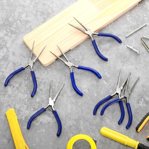 10 Pcs Mini Needle Nose Pliers Bulk, 6 Inch Precision Pliers Set with Extra Long Tips for Jewelry Making, Wire Wrapping, Small Object Gripping, DIY Project (Blue) - color: Blue