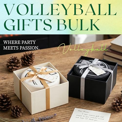 12-Pack White Black Volleyball Travel Jewelry Case Round Volleyball Stuff Portable Jewelry Organizer Storage Case for Team Athletes & Sports Enthusiasts Christmas Events & Milestones - style: B&W Mixed Volleyball