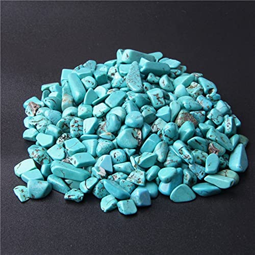 Natural 500 pcs Turquoise No Hole Undrilled Irregular Chip Gemstone Beads Rock Gravel Crystal Tumble Minerals Gravel Specimen Energy Decorative Stone Fish Tank Stone - color: Turquoise