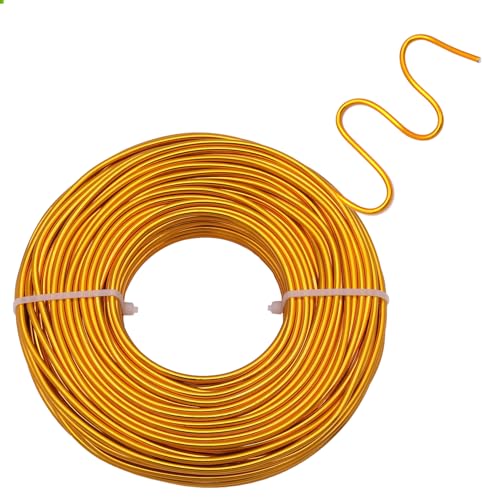 Yellow Aluminum Craft Wire 3mm×100FT Bendable Metal Wire 9 Gauge for Jewelry Making DIY Art Projects Floral Fishing Reusable Wires - color: Yellow, size: 9 Gauge(3mm)