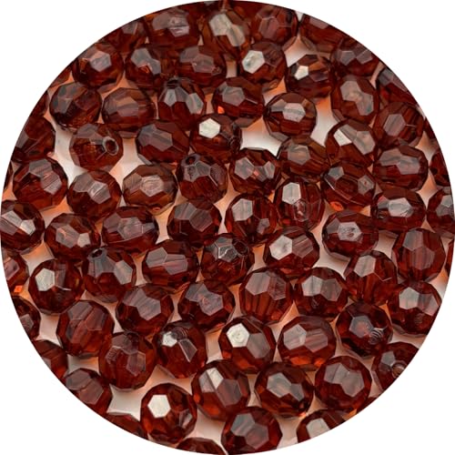 1000pcs 6mm Acrylic Round Faceted Beads for Crafts Faceted Spacer Beads for Sewing Crafts Decoration Necklaces Bracelets Earrings Jewelry Making(Drak Coffee) - color: Drak Coffee, size: 6mm