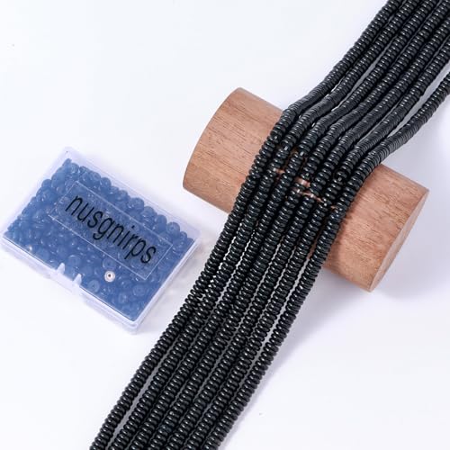 Natural Black Onyx Agate Disk Stone Spacer Beads 6x2mm 38cm/str Flat Rondelle Loose Semi Gemstone Caps for Making Bracelets Necklace - color: Black Onyx Agate