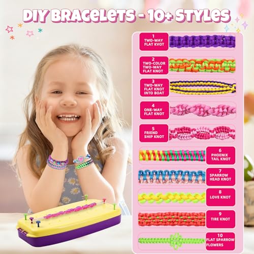 VIDIBESTY Stretchy Bracelet Making Kit for Girls 6-12, Elastic String DIY Arts & Crafts Bulk Toy Set, Friendship Jewelry Maker Tool, Popular Christmas Birthday Gifts for Kids Ages 7 8 9 10 11(112PCS) - style: Friendship Bracelet