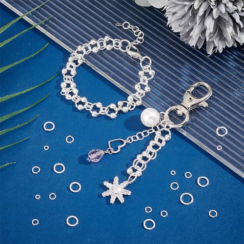 PH PandaHall 180pcs 925 Sterling Silver Plated Open Jump Rings 3/4/5/6/7/8mm O Ring Brass Jewelry Ring Circle Clasp 18~22 Gauge for Jewelry Making Necklace Repair DIY Earring Bracelet Pendant Choker