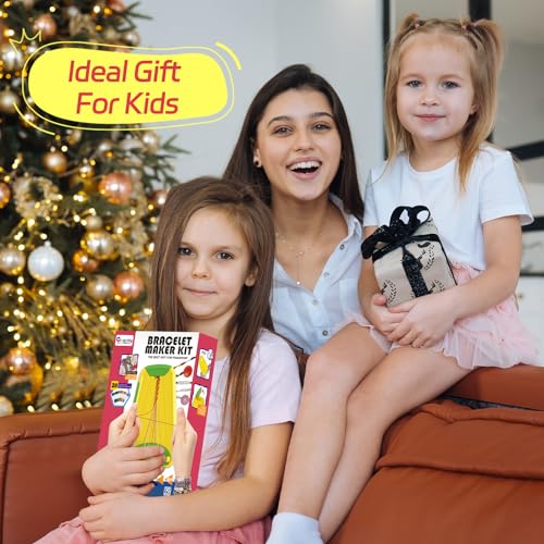 Friendship Bracelet Making Kit for Girls Ages 8-12, Kids Jewelry Making Kit with 28 Pre-Cut Threads and Letter Beads, Arts and Crafts for Kids, Birthday Easter Gifts for 6 7 8 9 10 11 12 Year Old - color: LightBlue/Pink