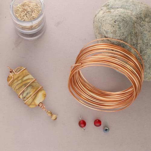 The Beadsmith Square Craft Wire - Medium Temper Beading Wire, Copper Color, 18 Gauge, 7 Yards - color: Copper, size: 18 Gauge, 7 Yard Coil